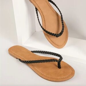 SHUZIA Women's Casual Braided Slip On Flip Flop